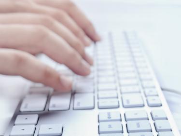 White keyboard typing